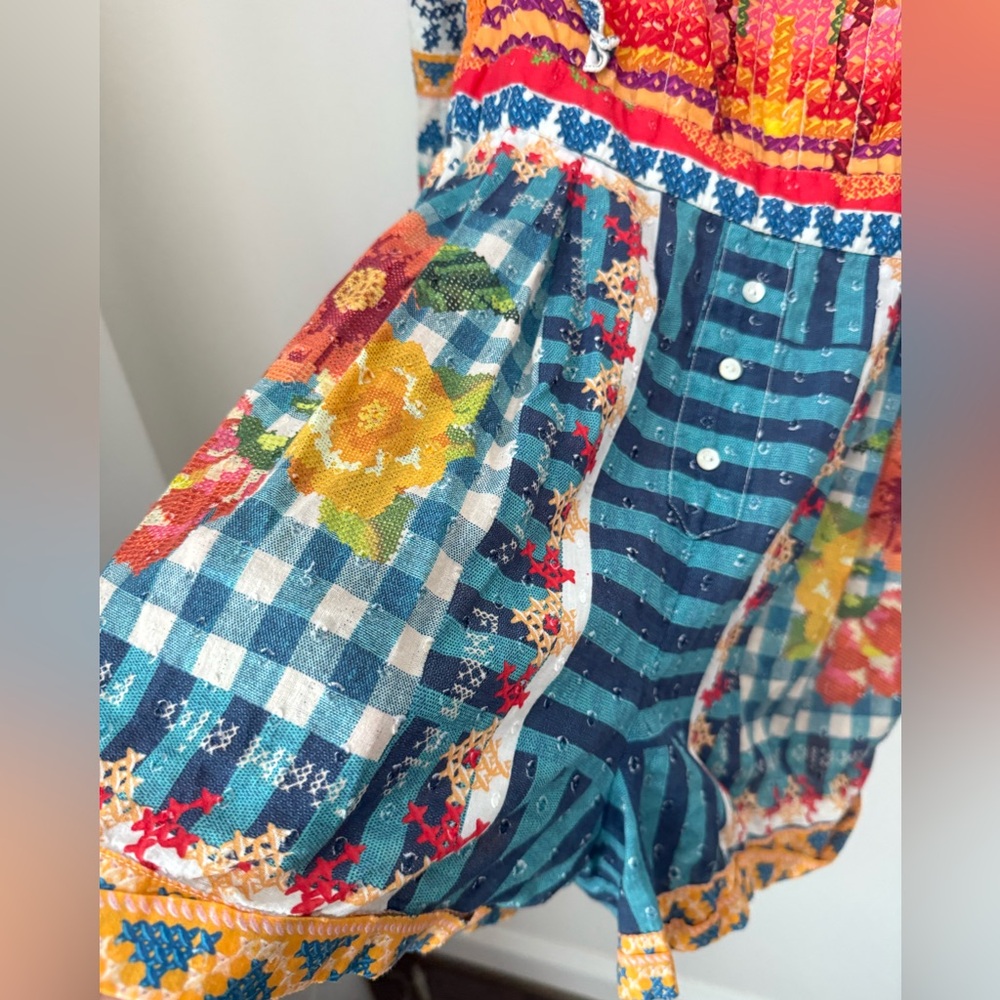 Farm Rio Summer Stitches Romper,Size M - Picture 12 of 13